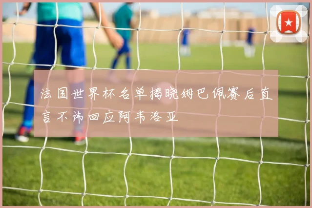 法国世界杯名单揭晓姆巴佩赛后直言不讳回应阿韦洛亚